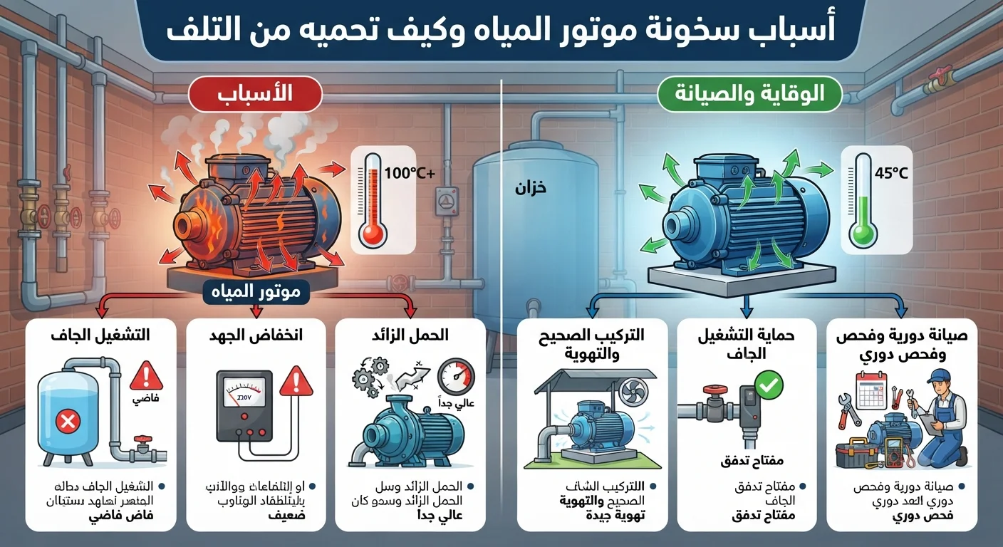 أسباب سخونة موتور المياه وكيف تحميه من التلف