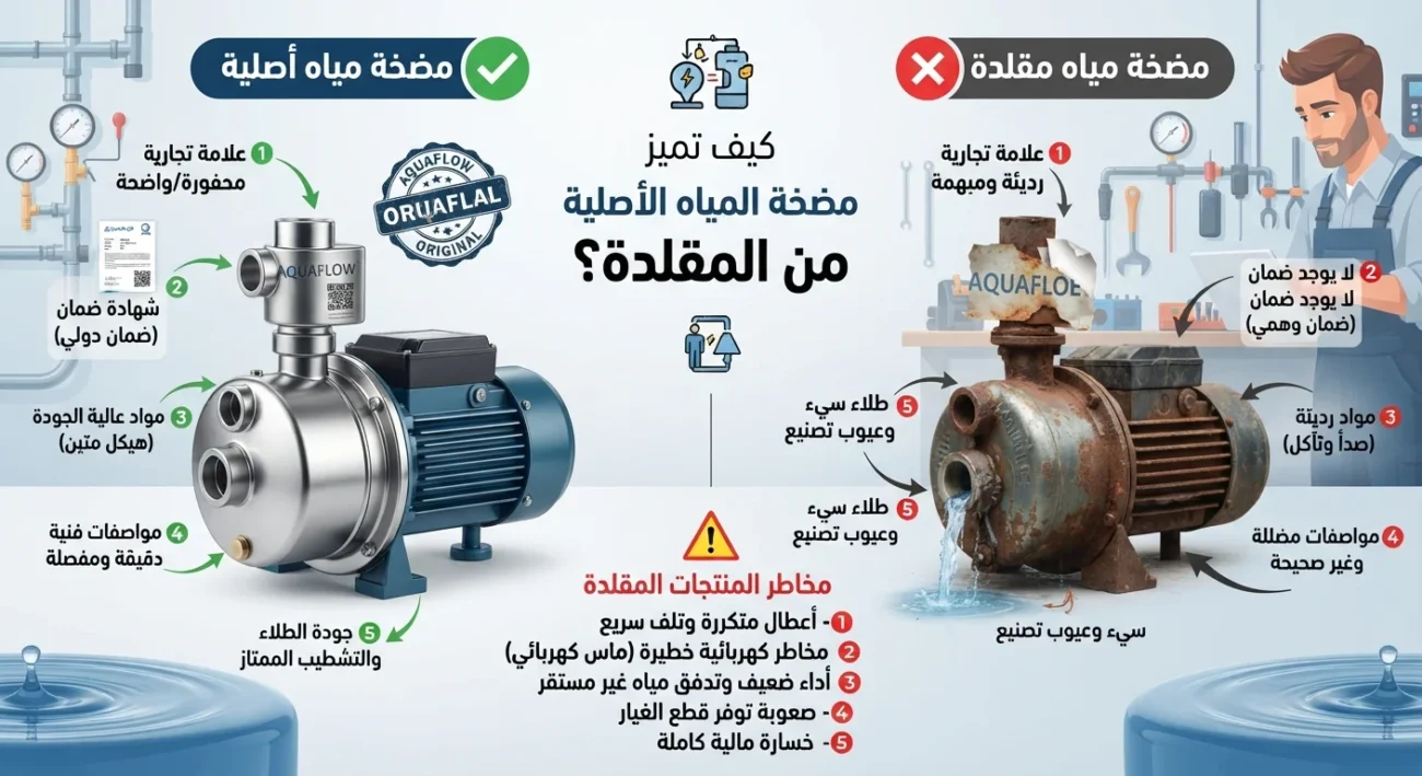 كيف تميز مضخة المياه الأصلية من المقلدة؟
