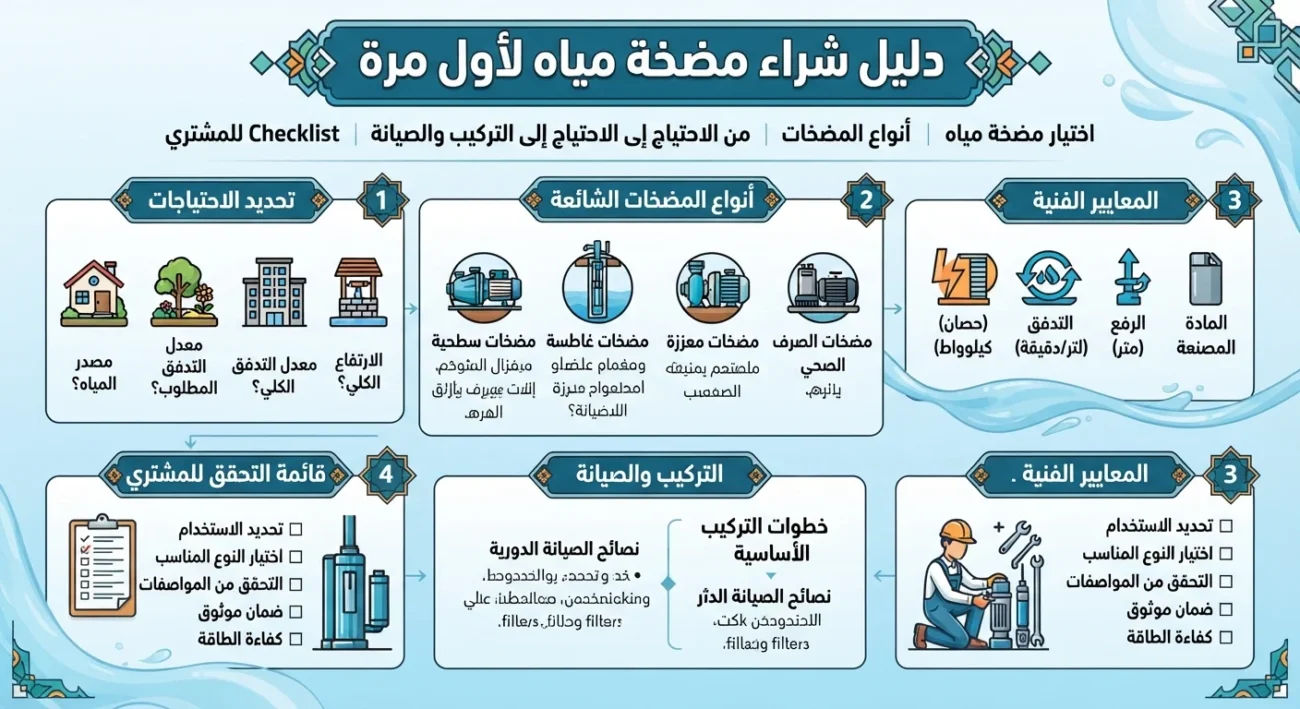 مقدمة كيف تشتري مضخة مياه مناسبة من أول مرة؟